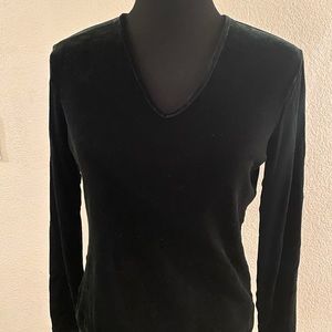 Black velvet long sleeve top